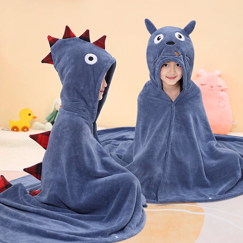 Baby Bath Hooded Towel Absorbent Large Bath Robe Kids Wearable Blanket Children Bathrobe Bathroom Boy Girl Shower Poncho Towels