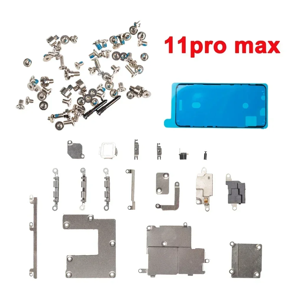 Suporte de metal pequeno completo interior, kit de placas de proteção, parafusos completos, à prova d\'água para iPhone X, XR, XS, 11, 12, 13, 14 Pro