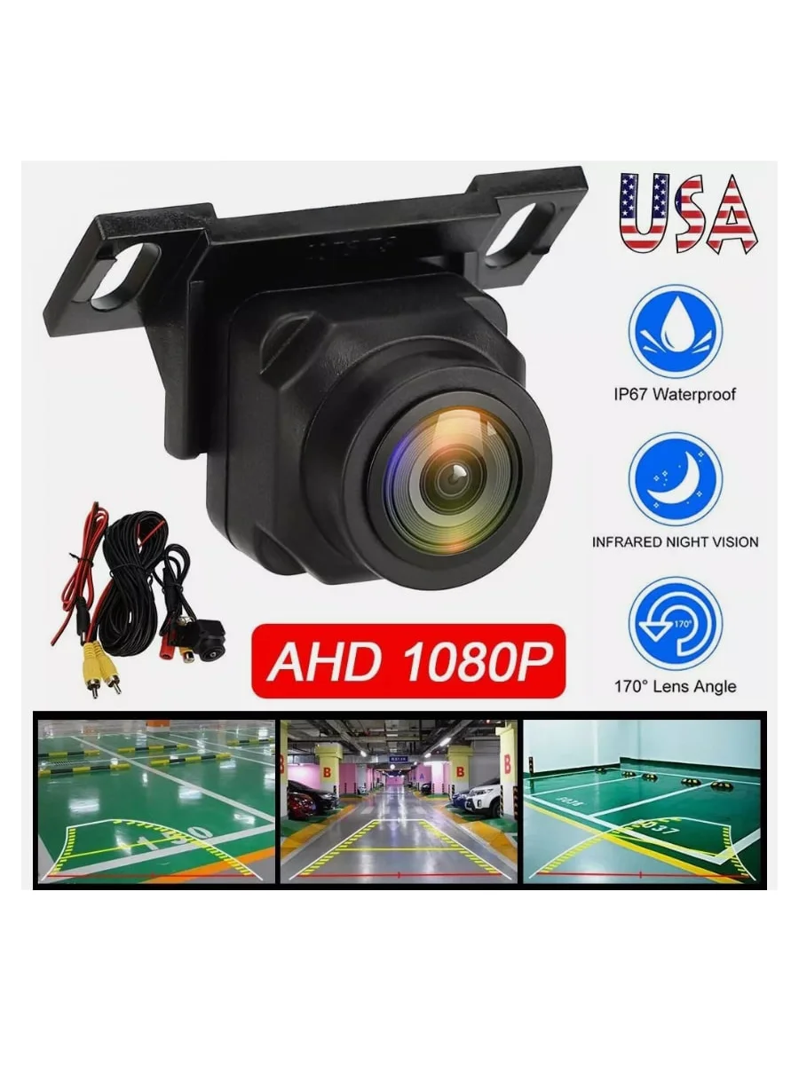

AHD 1080P Waterproof Fisheye Rearview Camera With 170° Wide Angle, Infrared Night Vision, Dual AHD/CVBS Output For Car Parking