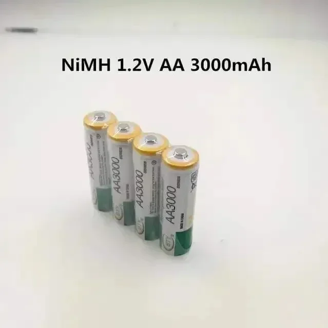 AA battery 3000mAh 1.2 V Rechargeable Battery AA 3000mAh NI-MH 1.2V Rechargeable 2A Baterias 3000+Free shipping