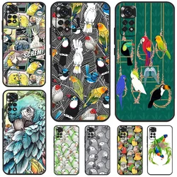 Colorful Parrots Case For Xiaomi Redmi Note 12 11 8 9 10 13 Pro 12S 11S 10S 9S Redmi 13C 9C 10C 12C Cover