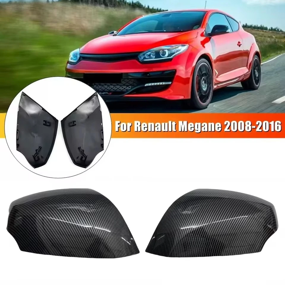 1 Pair Side Wing Mirror Cover Door Wing Mirror Cap Cover for Renault Mk3 2008-2013 / Fluence 2009-2015 Replacement