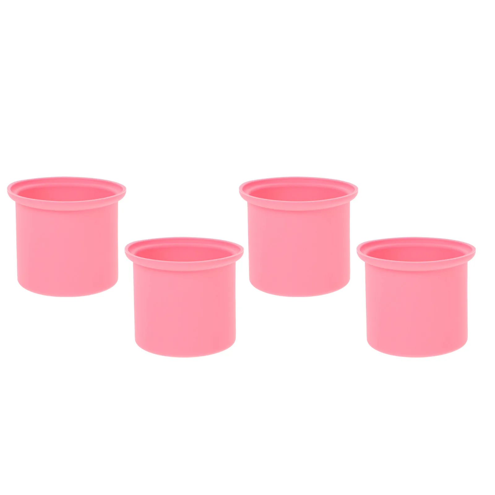 4 Pcs Wax Pot for Hair Removal Silicone Melting Pink Reusable Warmer Containers