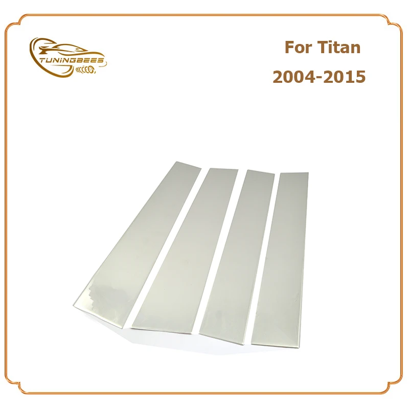 Pillar Post Cover For Nissan Titan 04 05 06 07 08 09 10 11 12 13 14 15 Car Side Window Sticker 304 Stainless Steel Silver/Black