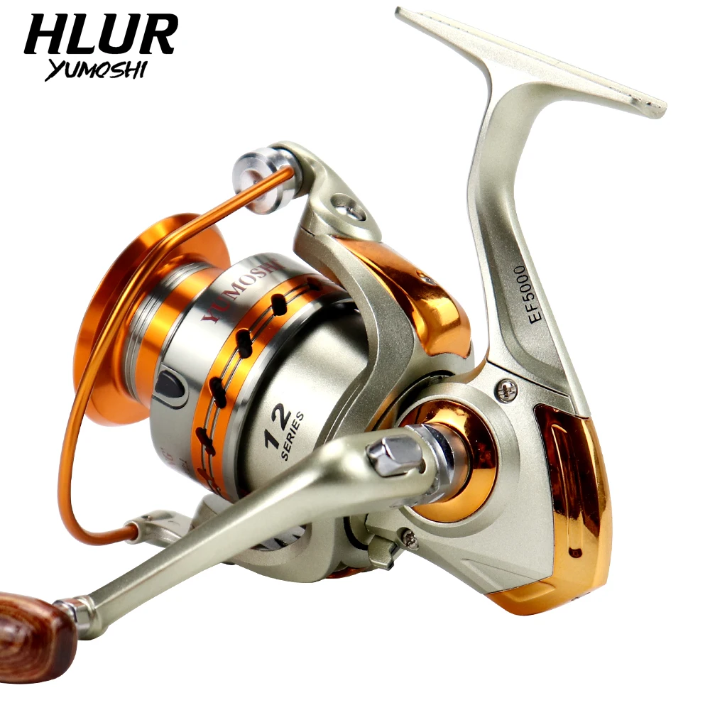 

HLUR Рыболовная катушка, металлическая катушка, 12 шарикоподшипников, 5,2: 1, левая/правая сменная ручка, рыболовное колесо, катушка, Снасть