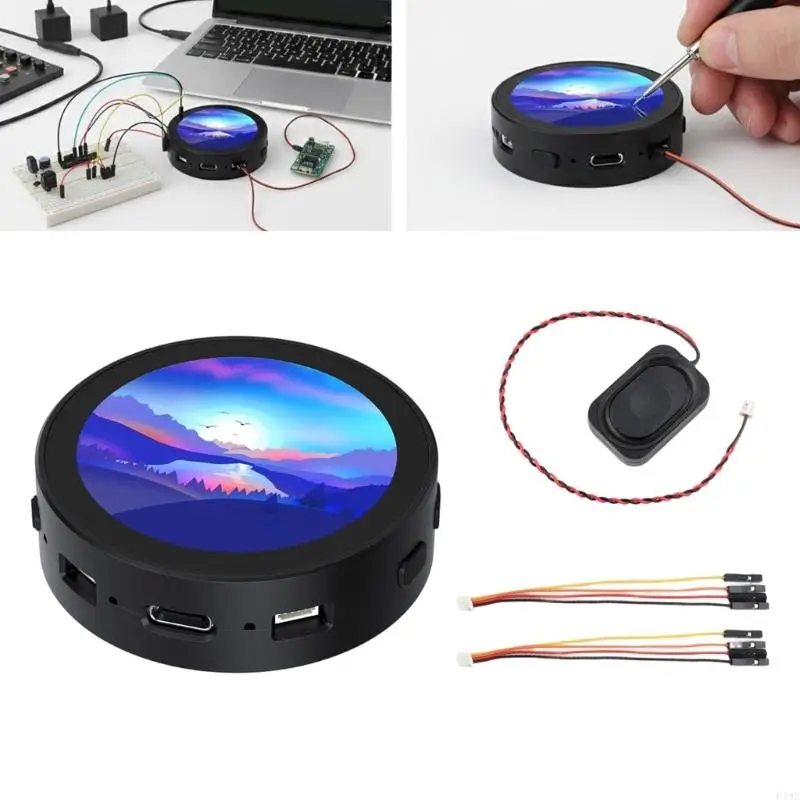 Multifunction RP2350 Microcontroller Development Board 1.85inch Round Capacitive Touchable Screen Display Expansion Board F19E