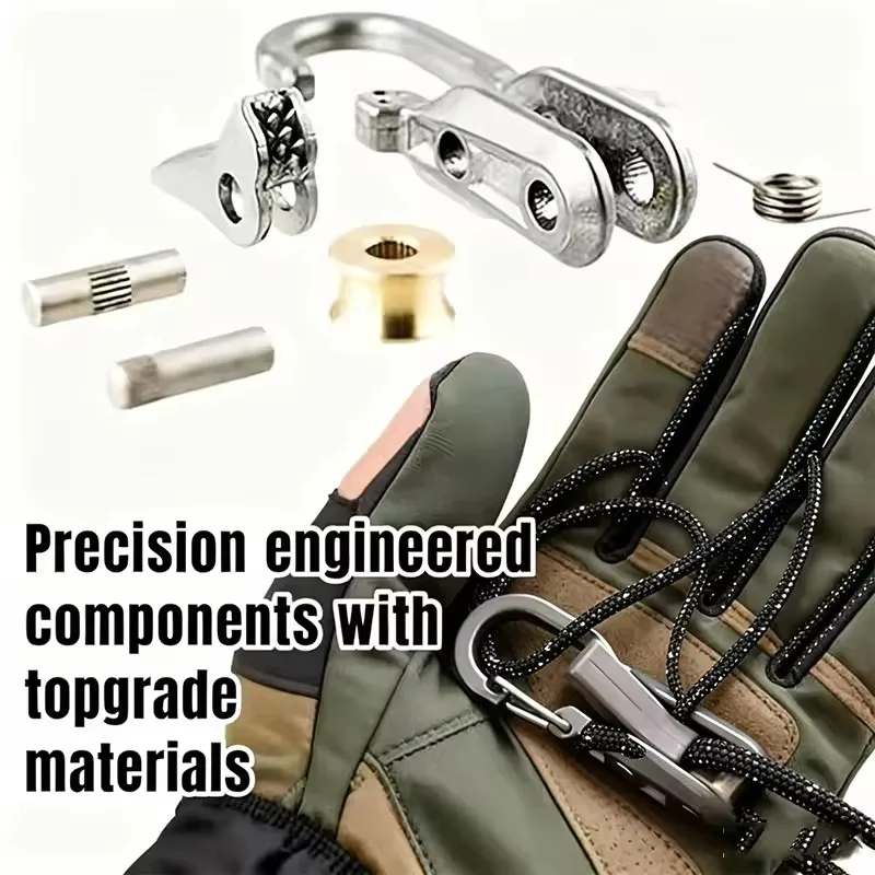 Aluminum Alloy & Stainless Steel Tent Rope Tensioner, Self‑Locking Tarp Tightener, Fits 3-4.5mm Rope Outdoor Camping Accessories