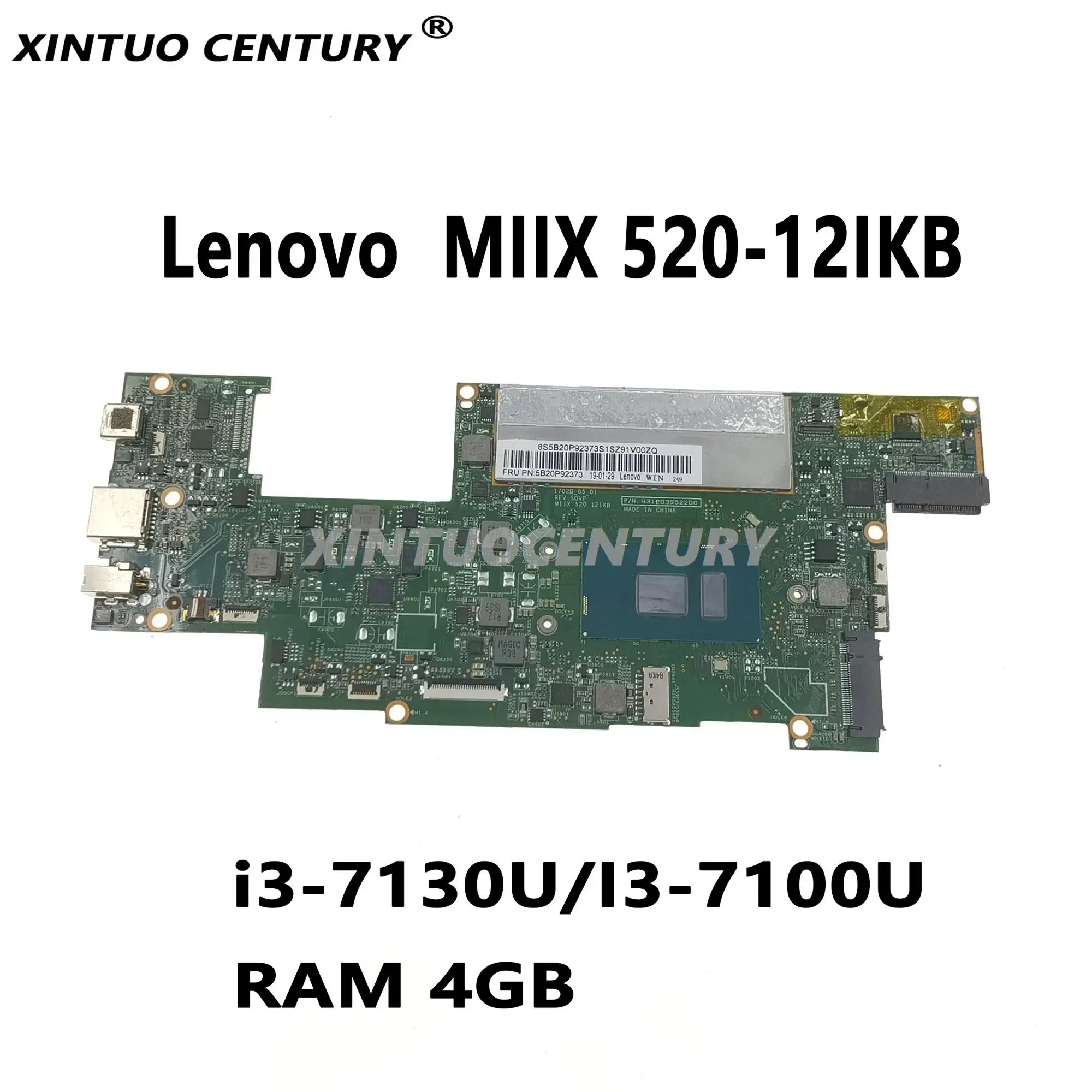 

For Lenovo MIIX 520-12IKB MIIX 520 Laptop motherboard 1702B-05-01 CPU i3-7130U/I3-7100U RAM 4GB 100% test work