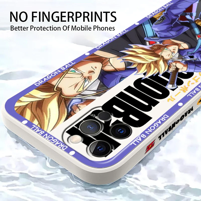 D-Dragon Ball Frieza Trunks Liquid Left Rope For Apple iPhone 15 14 13 12 11 XS XR X 8 7 SE Pro Max Plus Mini Phone Case