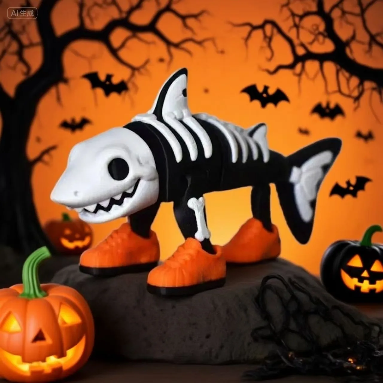 

1 шт., коллекционная фигурка Tralalero Tralala Shark на Хэллоуин, итальянская игрушка Brainrot Tung Tung Sahur Cappuccino