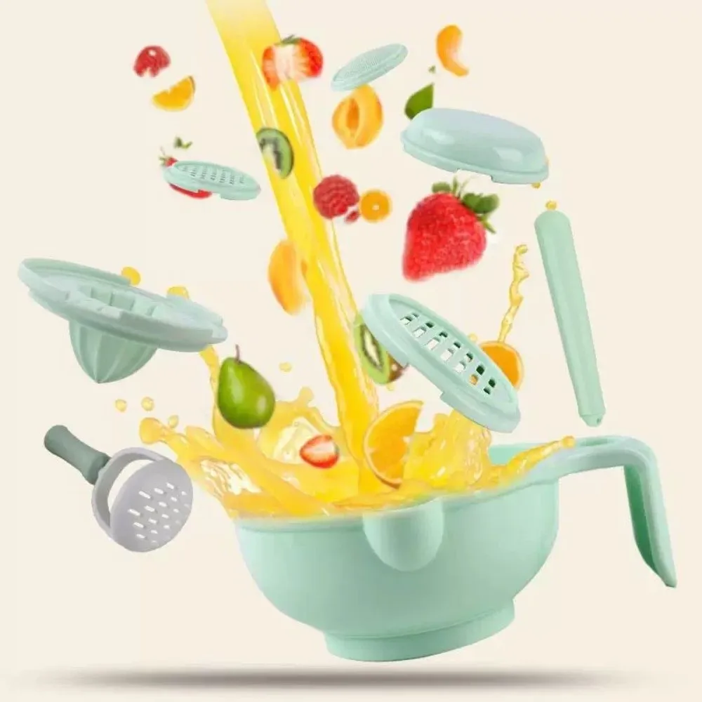 Solid color Baby Food Grinding Bowl Multifunctional Easy to Use Manual Grinder Handmade Manual Operation Vegetables Grinder