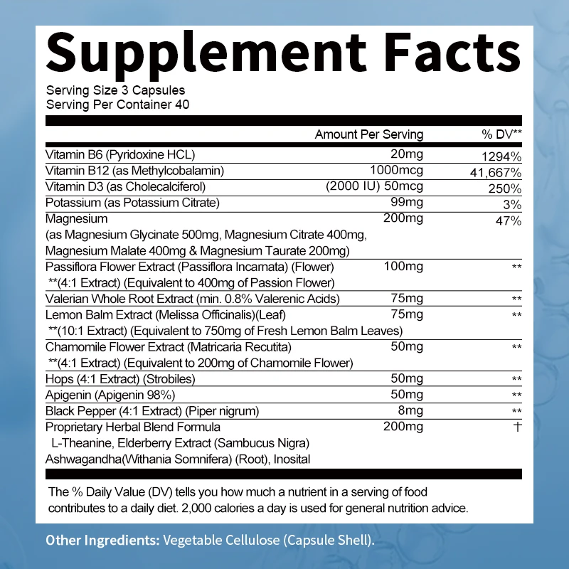 Magnesium Complex Capsules with 4 Magnesiums: Citrate, Glycinate, Gluconate and Magnesium Oxide Dietary Supplement