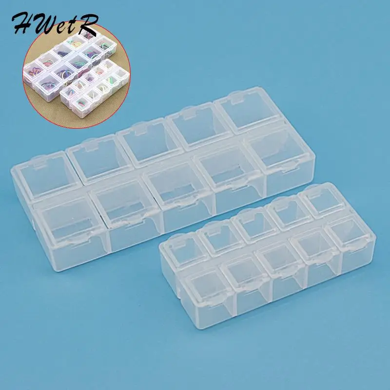 

1pcs 10 Grid Plastic Rectangular Compartment Storage Box Earrings Jewelry Bead Box Container Display Storage Box