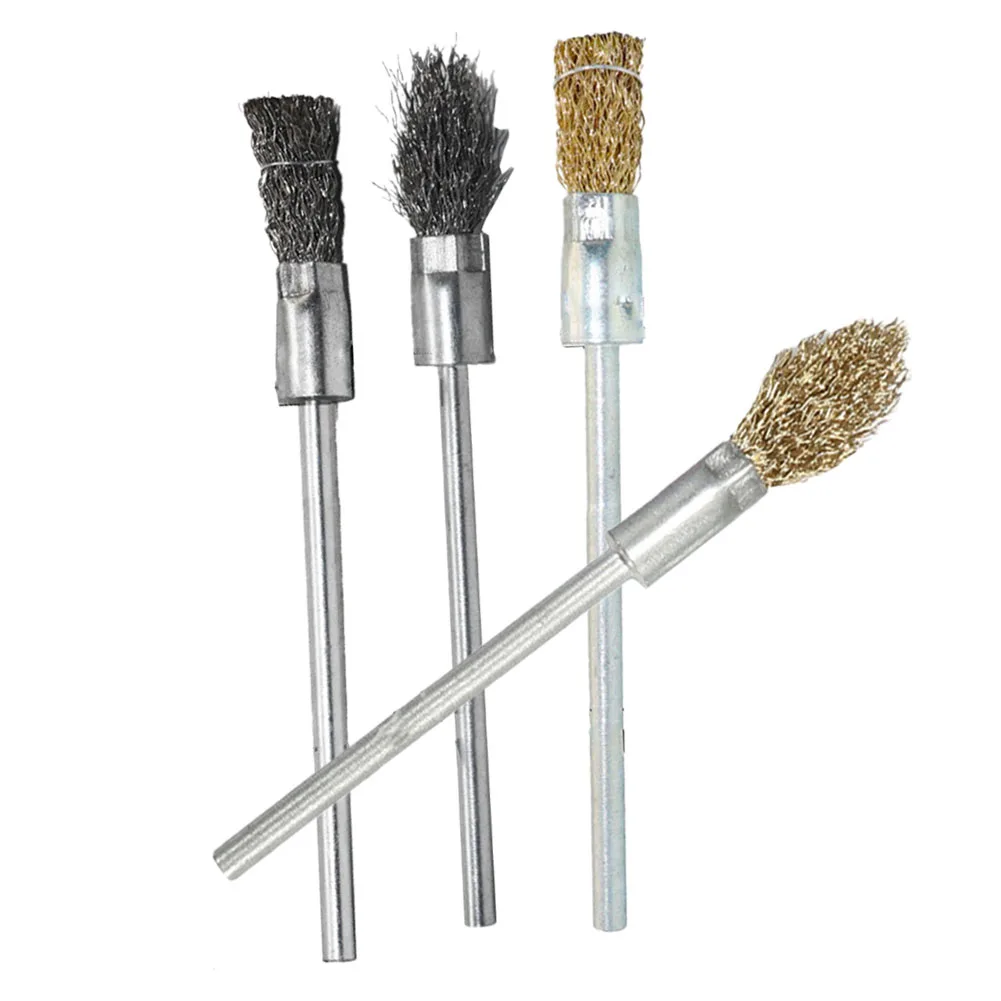 1pc Pencil Brushes For Deburring Cleaning Polishing Stainless Steel Mounted Abrasive Polishing Wire Wheel Pencil Brush