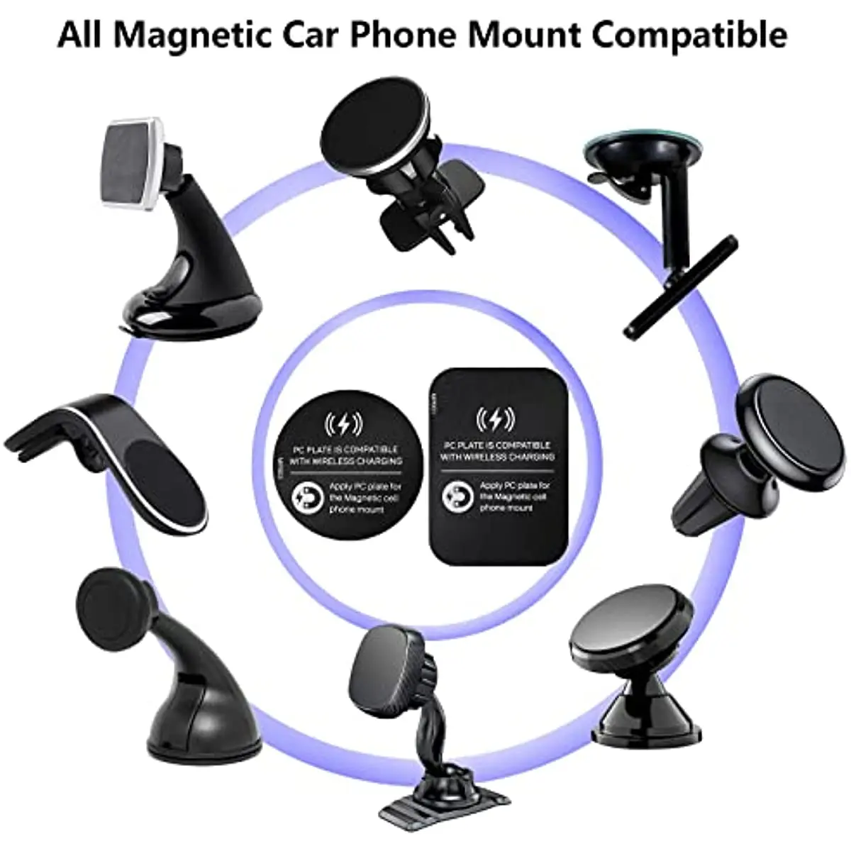 12 Pcs Metal Plate for Phone Magnet Wireless Charging Compatible Phone Magnet Sticker for magnetic cell phone car mounts