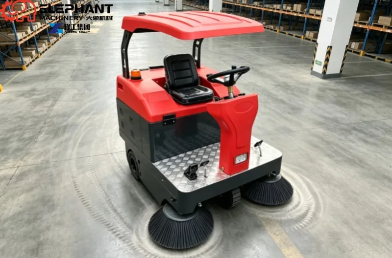 Ride‑on Electric Floor Sweeper Compact Overall Structure For Multi‑scenario Factory And Warehouse Sweeping Work