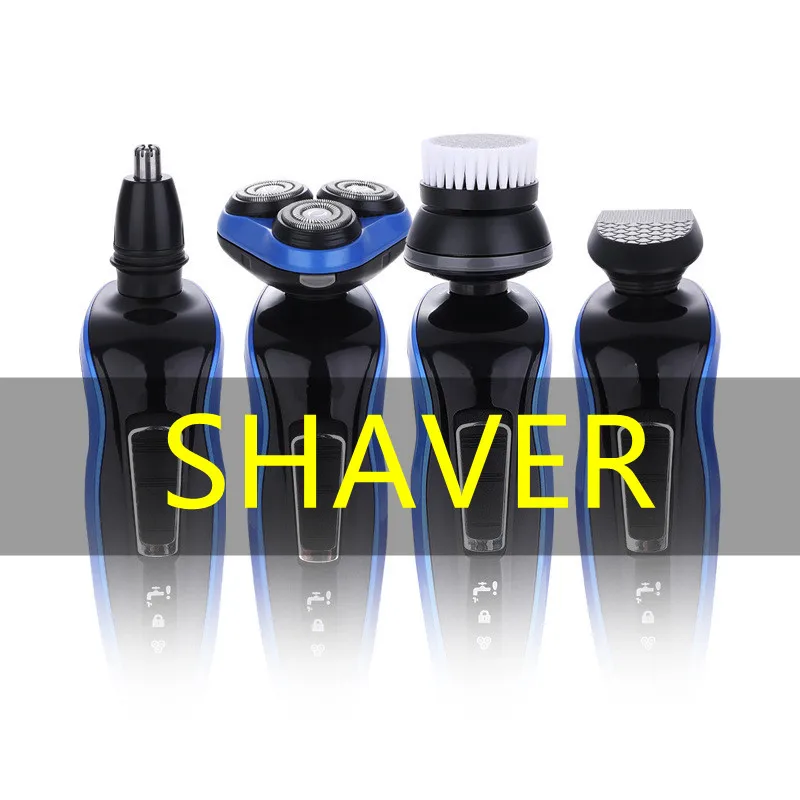 Electric shaver 4D three-head floating veneer knife mesh men's razor washed planing beard knife