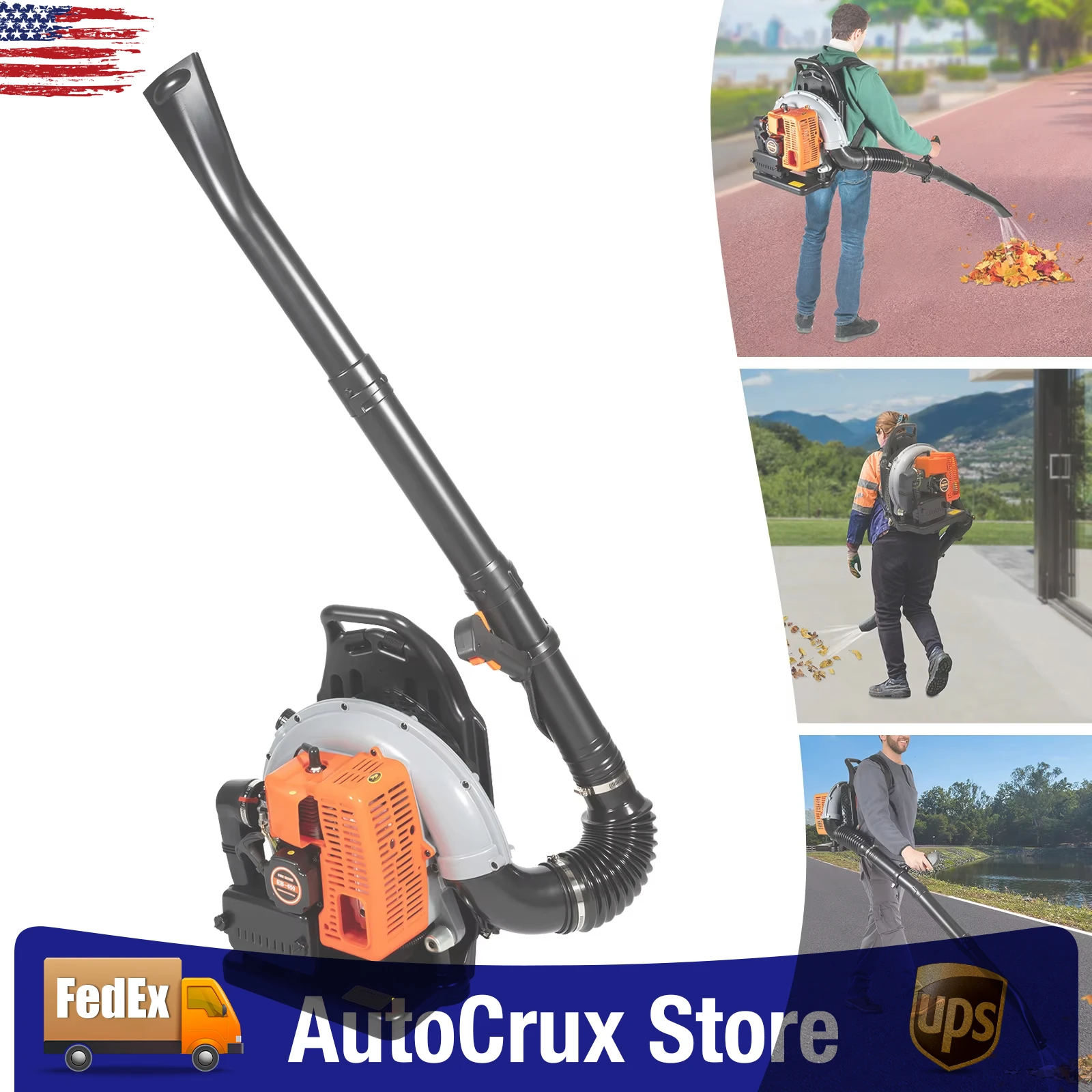 

2024 New Upgraded 63CC 2-Stroke 850CFM 4.3HP Commercial Backpack Gas Leaf Blower