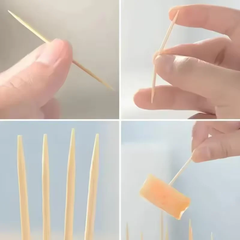 1000PCS Disposable Dual Head Cleaning Household Toothpick Natural Bamboo Wood Toothpick Fruit Cut Companion Teeth Cleaning Tool