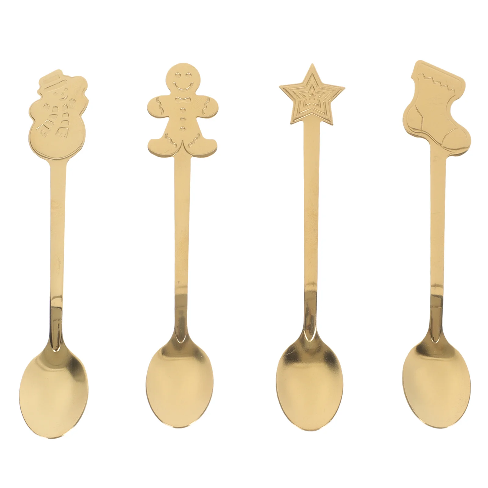 

1 set Creative Dessert Spoon Set Stainless Steel Christmas Theme Xmas Kitchen Supplies For Coffee Ice Cream Yogurt Party