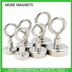 Super Strong Neodymium Magnet Pot Fishing Salvage Magnet Neodymium Round Strong Magnetic Hook Sucker Magnet Searcher Magnets