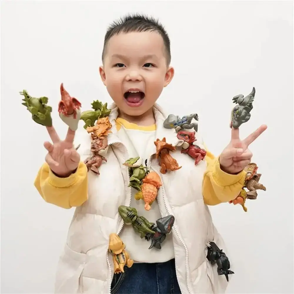 5-20PCS Kunststoff Finger Dinosaurier Spielzeug Bewegliche Mehrfarbige Hand Zappeln Hand Puppe Biss Finger Dinosaurier Gag Spielzeug klassenkamerad Spiele