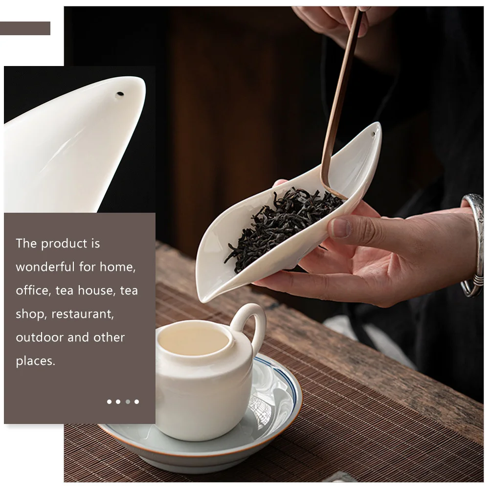 

2Pcs Wooden Tea Scoop with Smooth Surface Easy Clean Kung Fu Tea Ceremony Accessories Ceramic Scoop Teaware Accessory