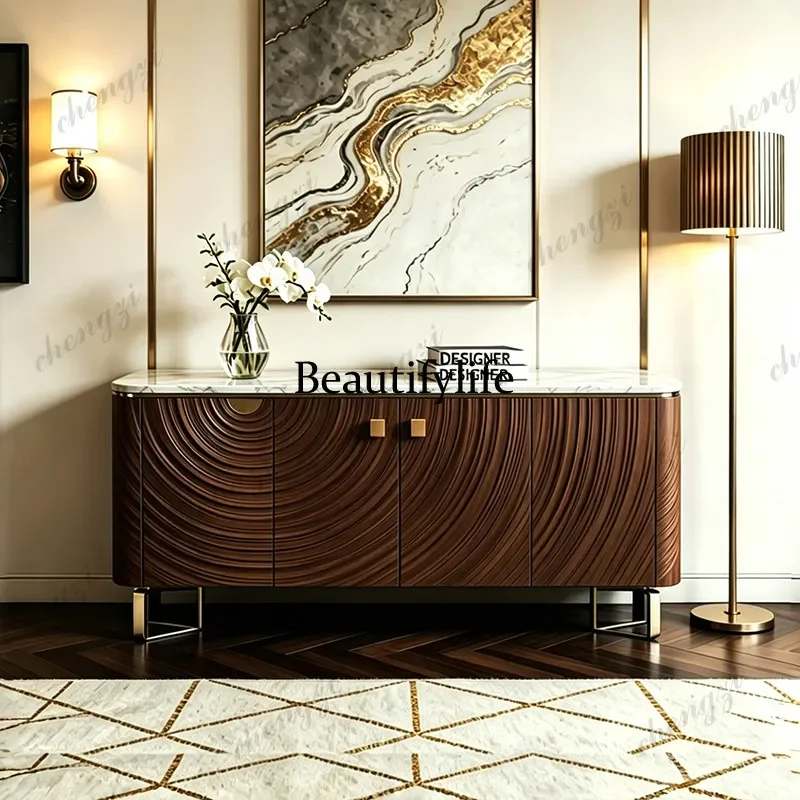 A4567 Italian light luxury designer marble dining side cabinet artistic feeling villa wall locker high-end porch cabinet