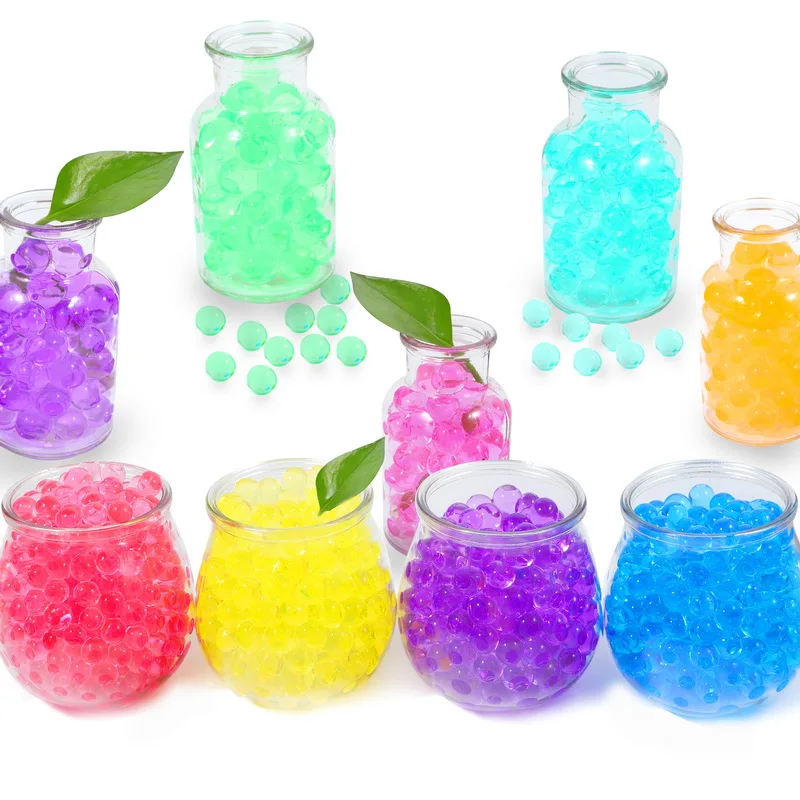 10000pcs Hydrogel Water Balls 1cm Elastic Polymer Water Beads Growing Crystal Soil Vase Fillers Kids Toys Bio Gel Orbiz Pearls