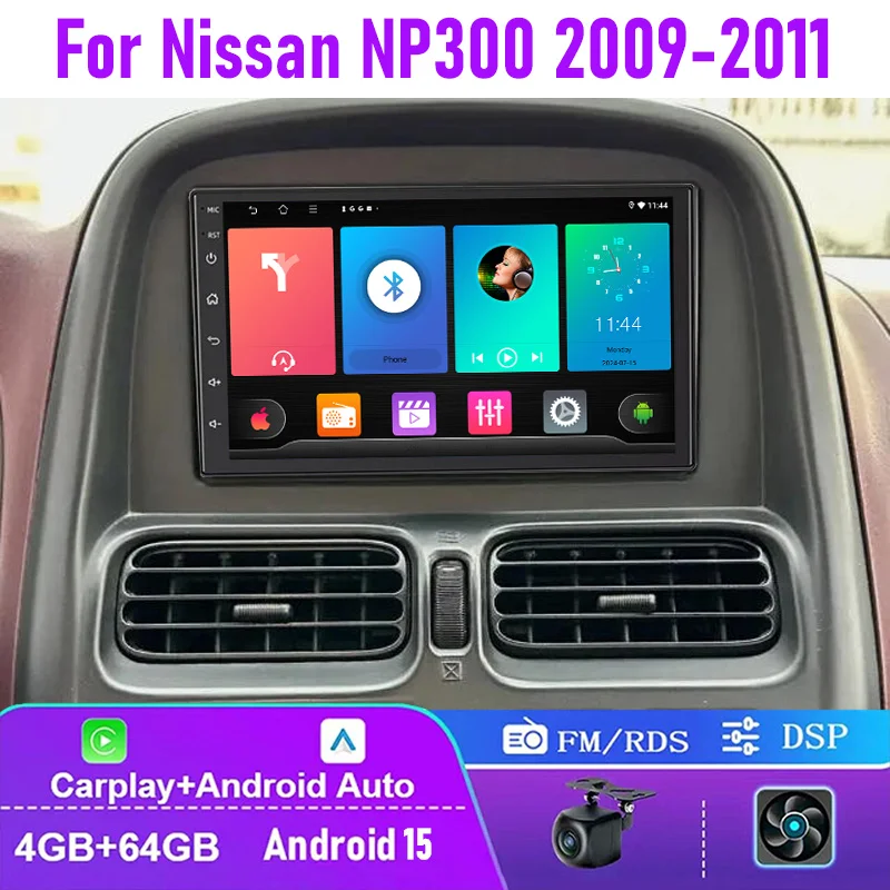

7" 4+64GB For Nissan NP300 2009-2011 Car Radio Carplay Android Auto Stereo Steering Wheel Control Google Map 2DIN GPS Navi