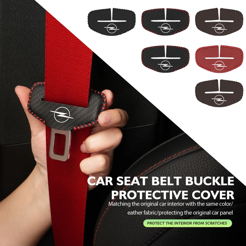 Car Logo Seat Belt Buckle Protective Cover Anti-Collision Cover Accessories For Opel OPC Astra J H G K Insignia Corsa D B E