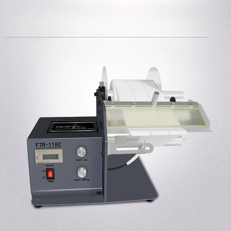 FTR-118C Fully Automatic Label Stripping Machine Barcode Adhesive Label Separators Transparent Fiber Optic Stripping Label