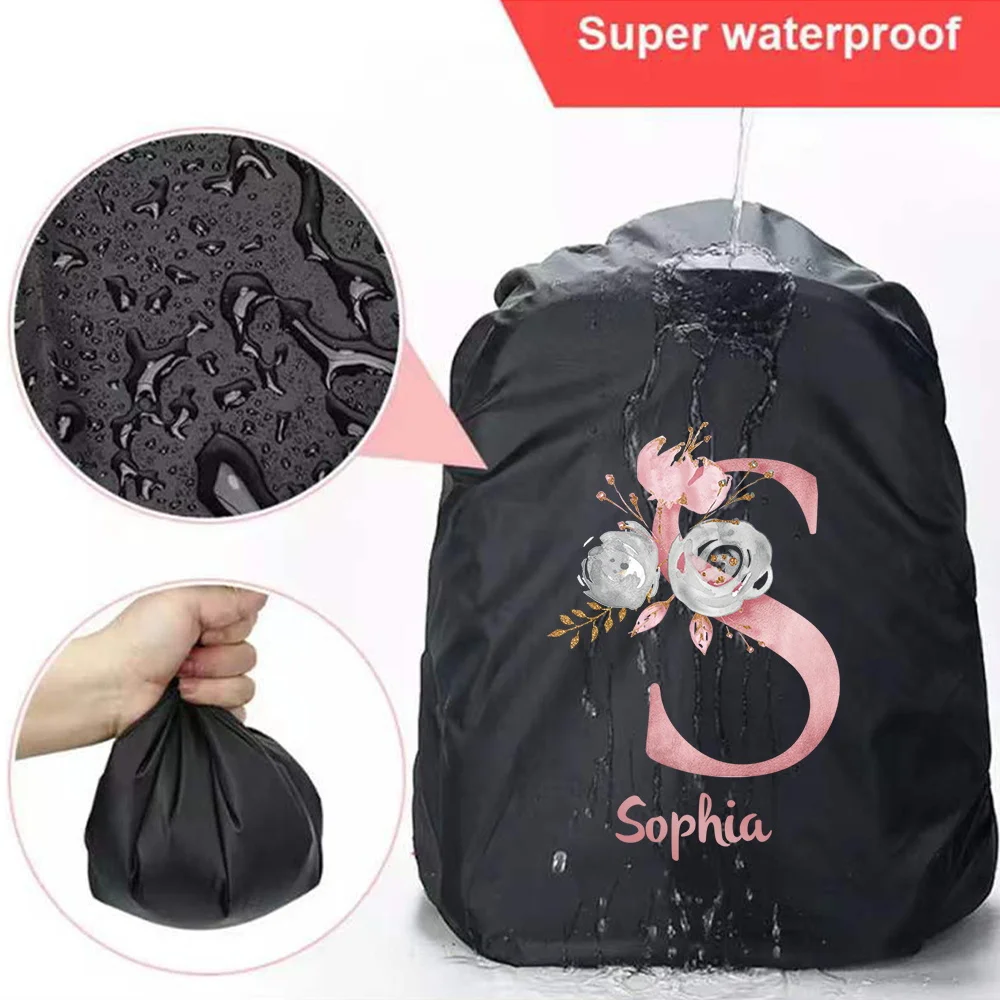 ผ้าคลุมกระเป๋าเป้กันฝนแบบพับได้ สีชมพู  สำหรับกระเป๋าเป้ขนาด 20-70 ลิตร  น้ำหนักเบา ป้องกันน้ำ เหมาะสำหรับการตั้งแคมป์