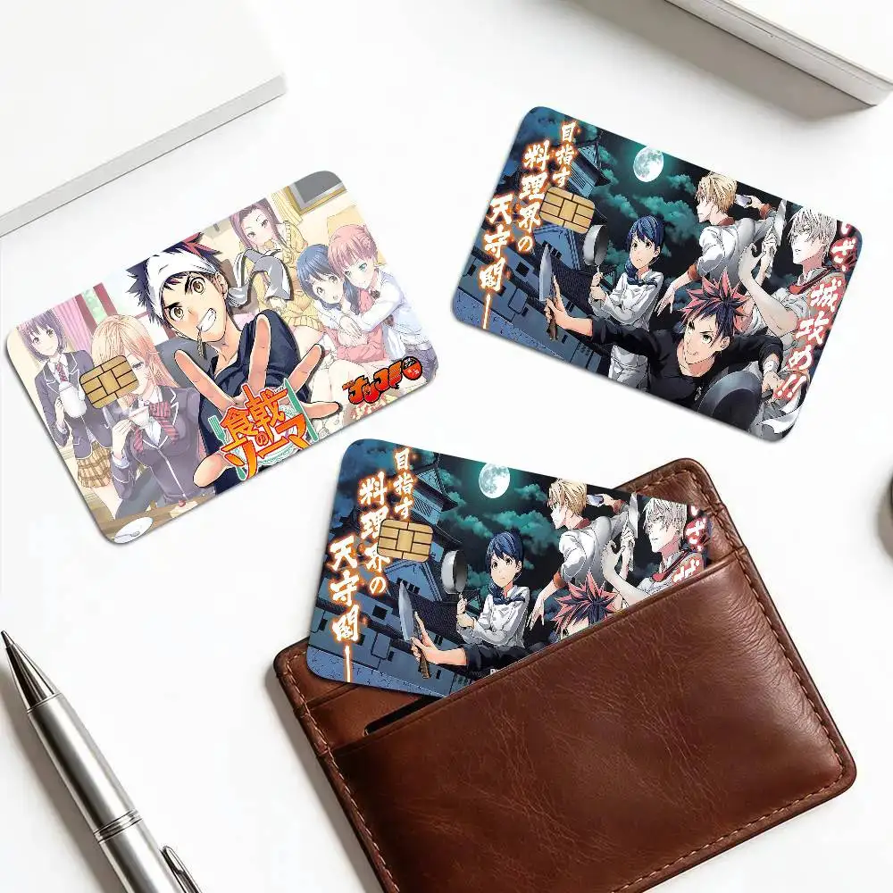 Manga Food Wars Shokugeki No Soma Credit Card Sticker Waterproof PVC Skin Cover For Debit Bank Card, Removable Card Decal Wrap