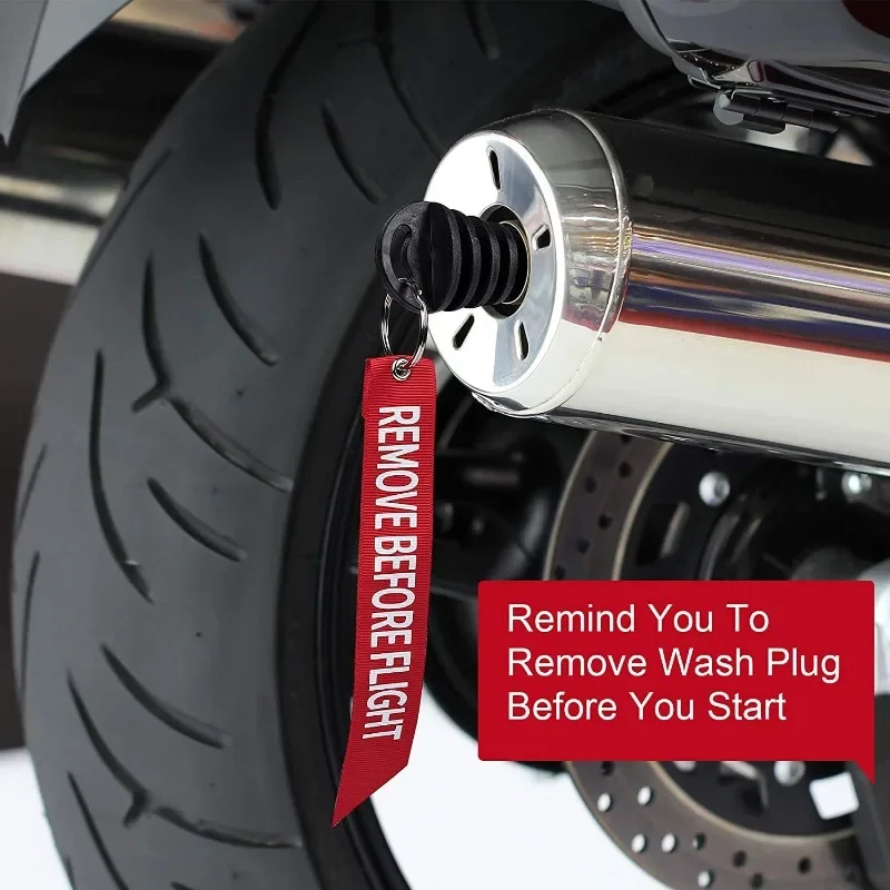 New Exhaust Pipe Stopper Blow-down Silencer Plug Exhaust Muffler Waterproof Wash Plug Silicone Off-road Motorcycle Keychain