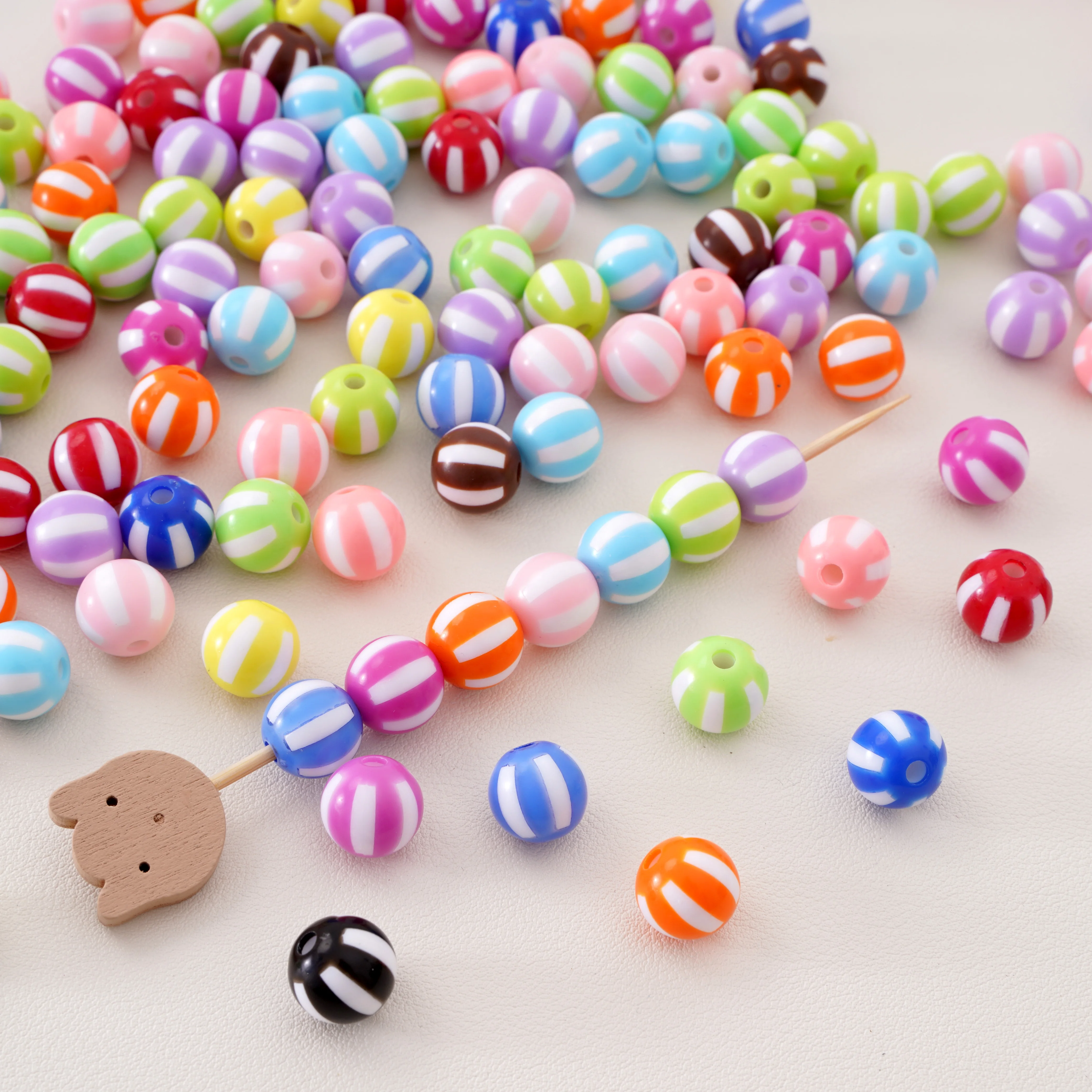 

10/20Pcs 12mm Acrylic Round Watermelon/Heart Beads Loose Beads For DIY Handmade Necklace Key Chain Jewelry Making Accessories ﻿