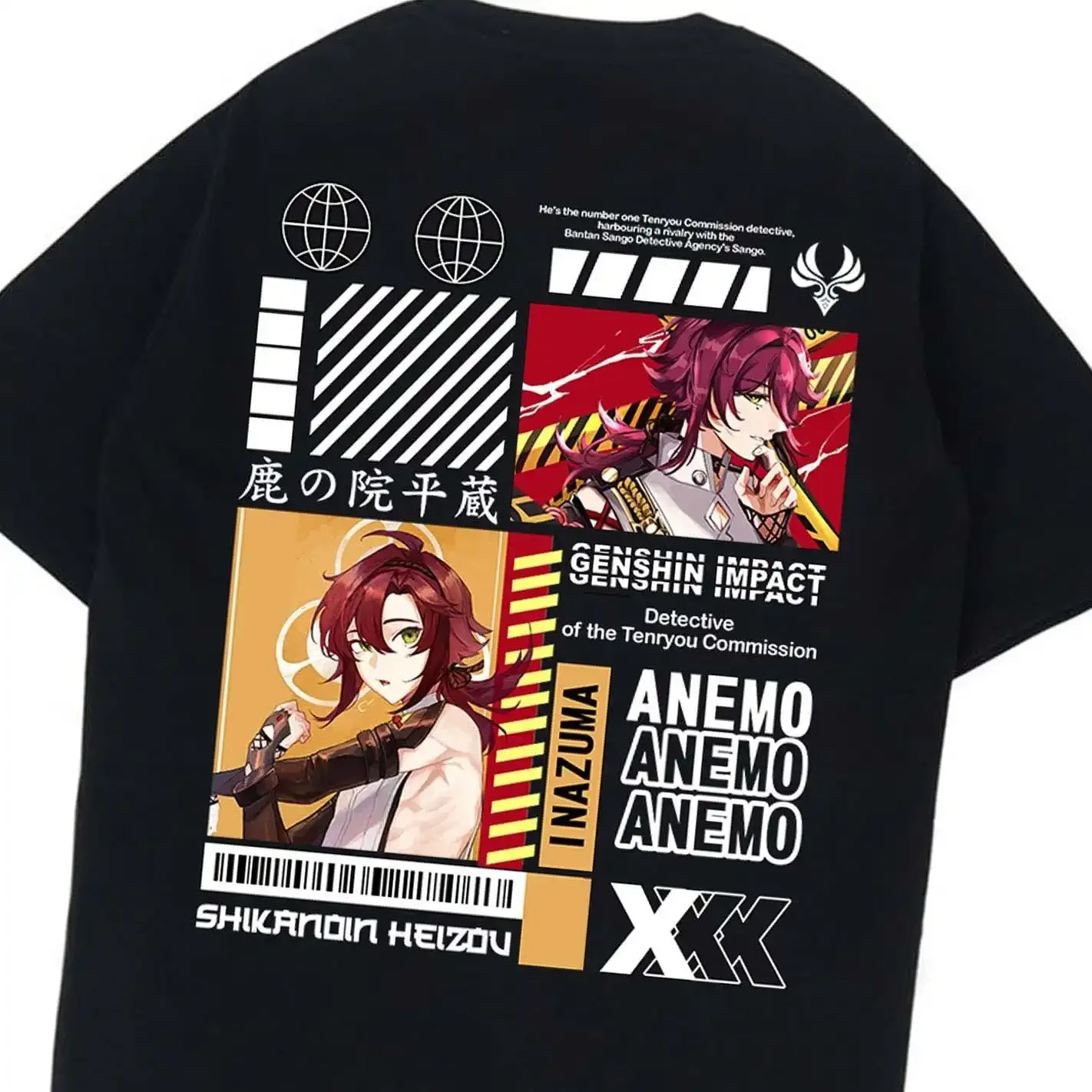 T-shirt unisexe Shikanoin Heizou, Game Genshin Impact, Dryco, INAZUMA