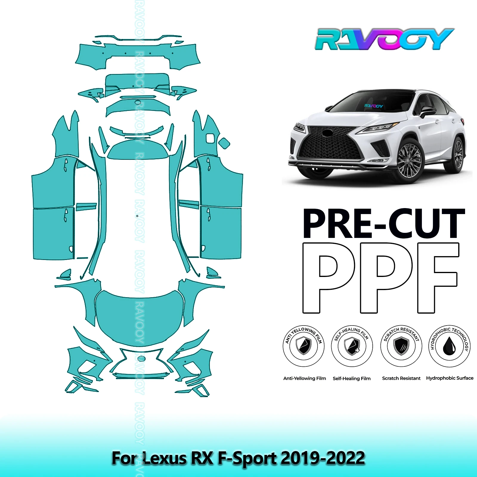 

8.5Mil Full Vehicle Precut PPF Paint Protection Film For Lexus RX F-Sport 2019-2022