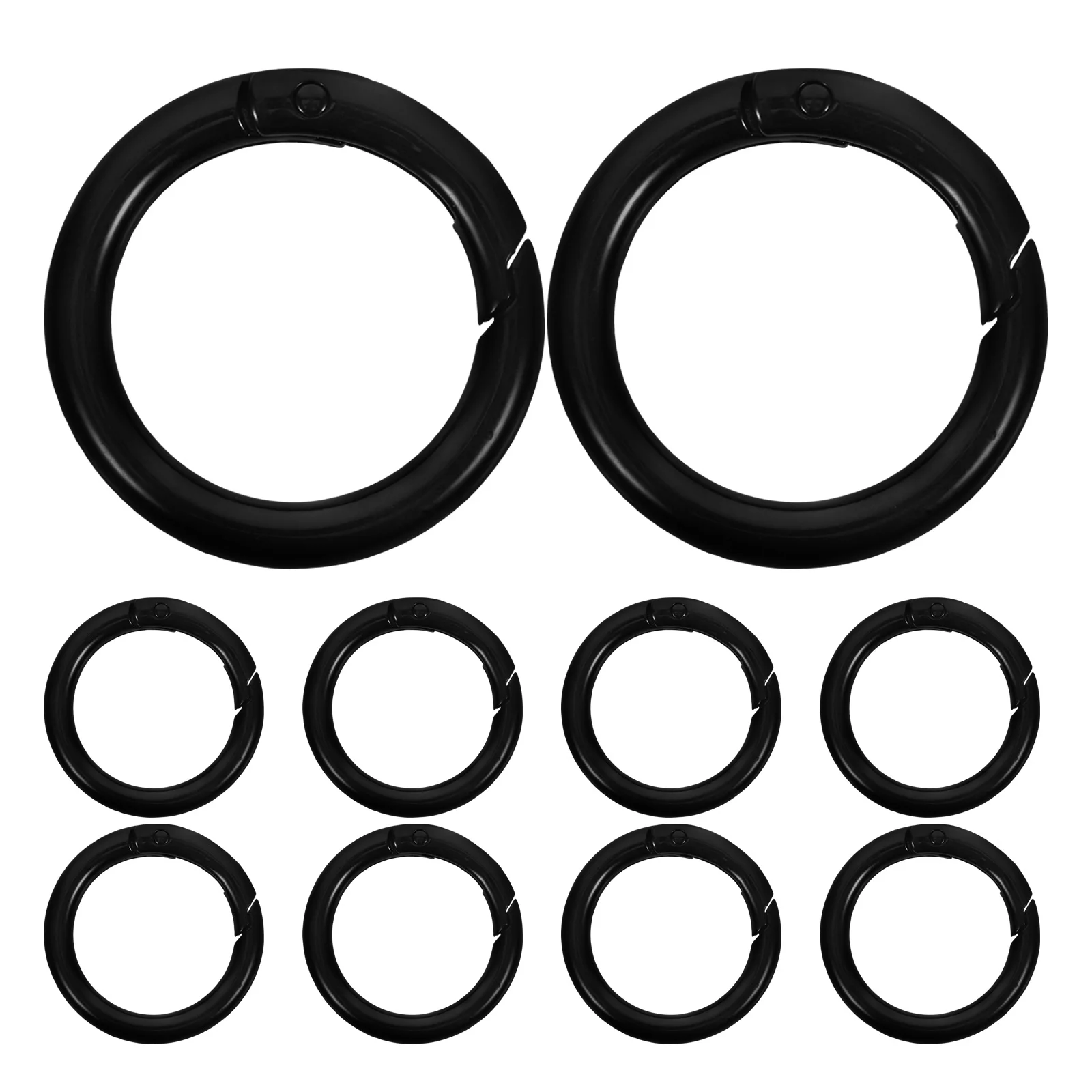 

10 Pcs Spring Buckle Key Carabiner Coil Jewelry Bag Alloy Circle Keychain Clip Keyring Round