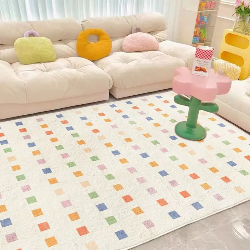 

Modern Simple Living Room Decoration Carpet Ins Cream Color Bedroom Bedside Plush Carpets Home Study Cloakroom Fluffy Soft Rug