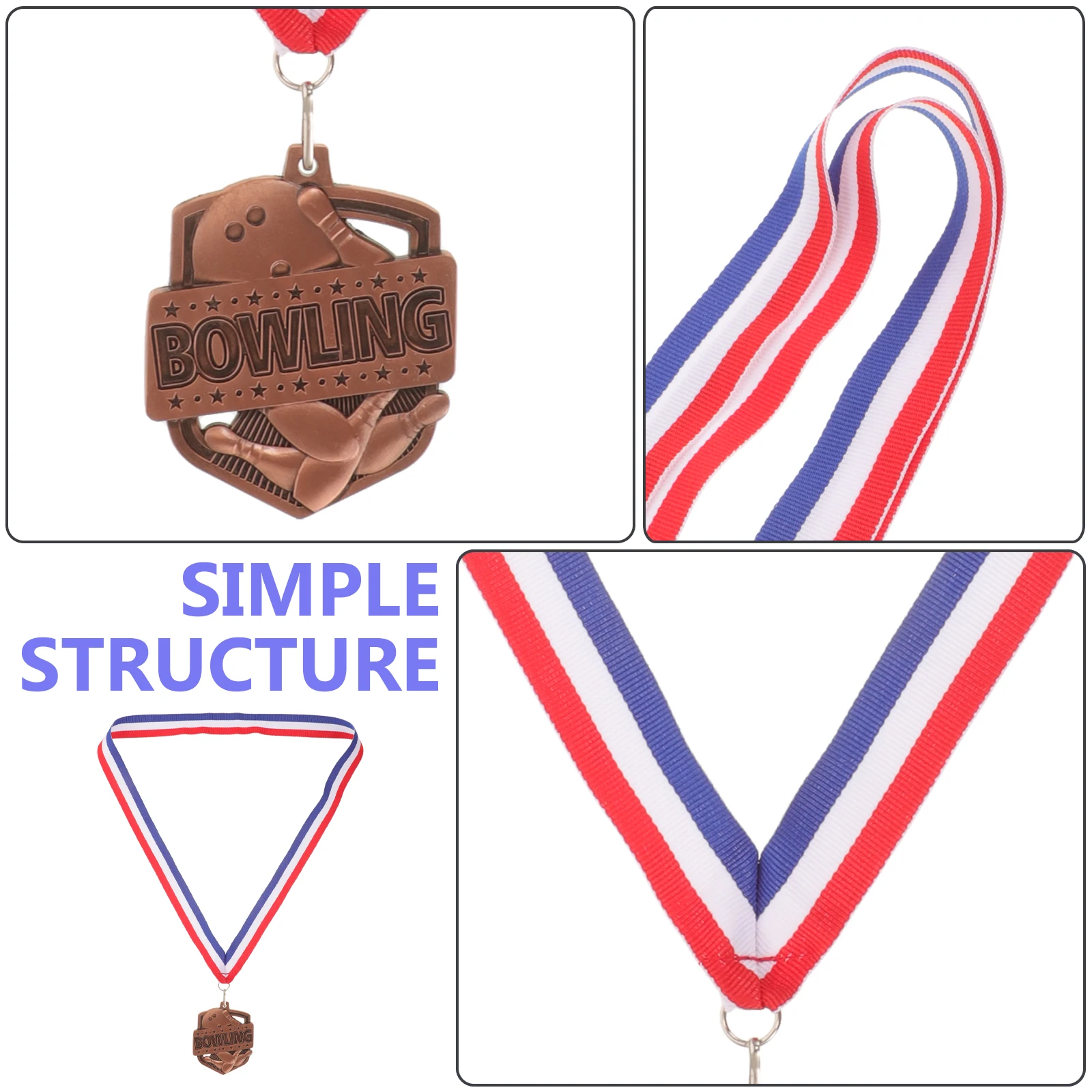 

The Medal Award Ribbons Metal Bowling Medals Competition Zinc Alloy Winner with