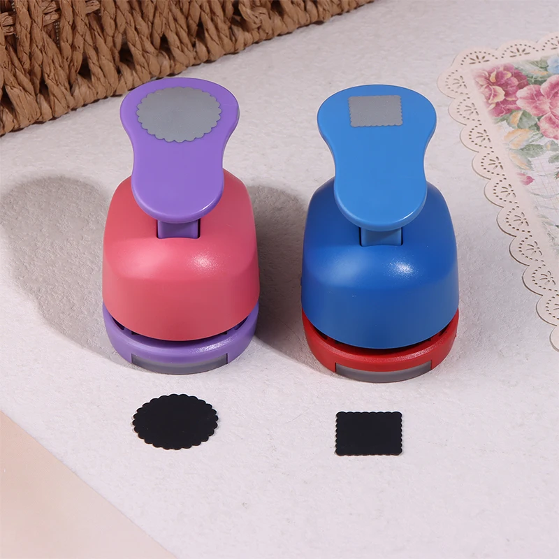 Multi-shape Craft Punch Embossing Machine Round/Square Hole & Toothed Border Stamp Puncher Embosser for DIY Paper Craft Projects