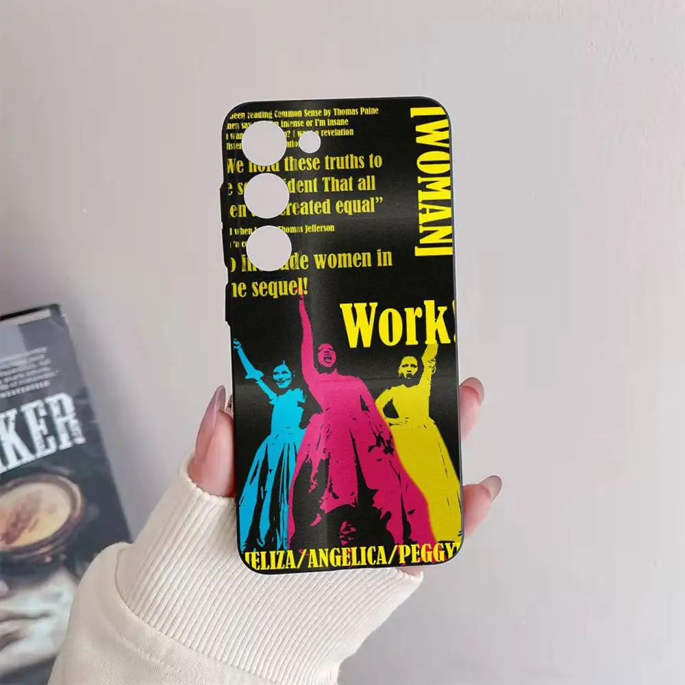 Capa de telefone musical hamilton para samsung galaxy a73,72,51,53,52,71,22,5g, nota, j7,8,9 capa preta macia