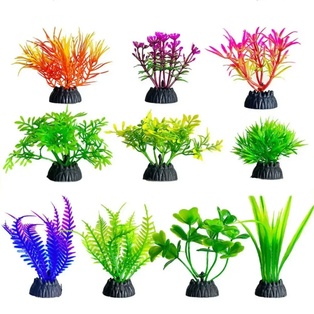 

Artificial Aquarium Decorative Pvc Aquatic Plants Simulation Water Weeds Ornament Fish Tank Grass Flower Decoration Accessories