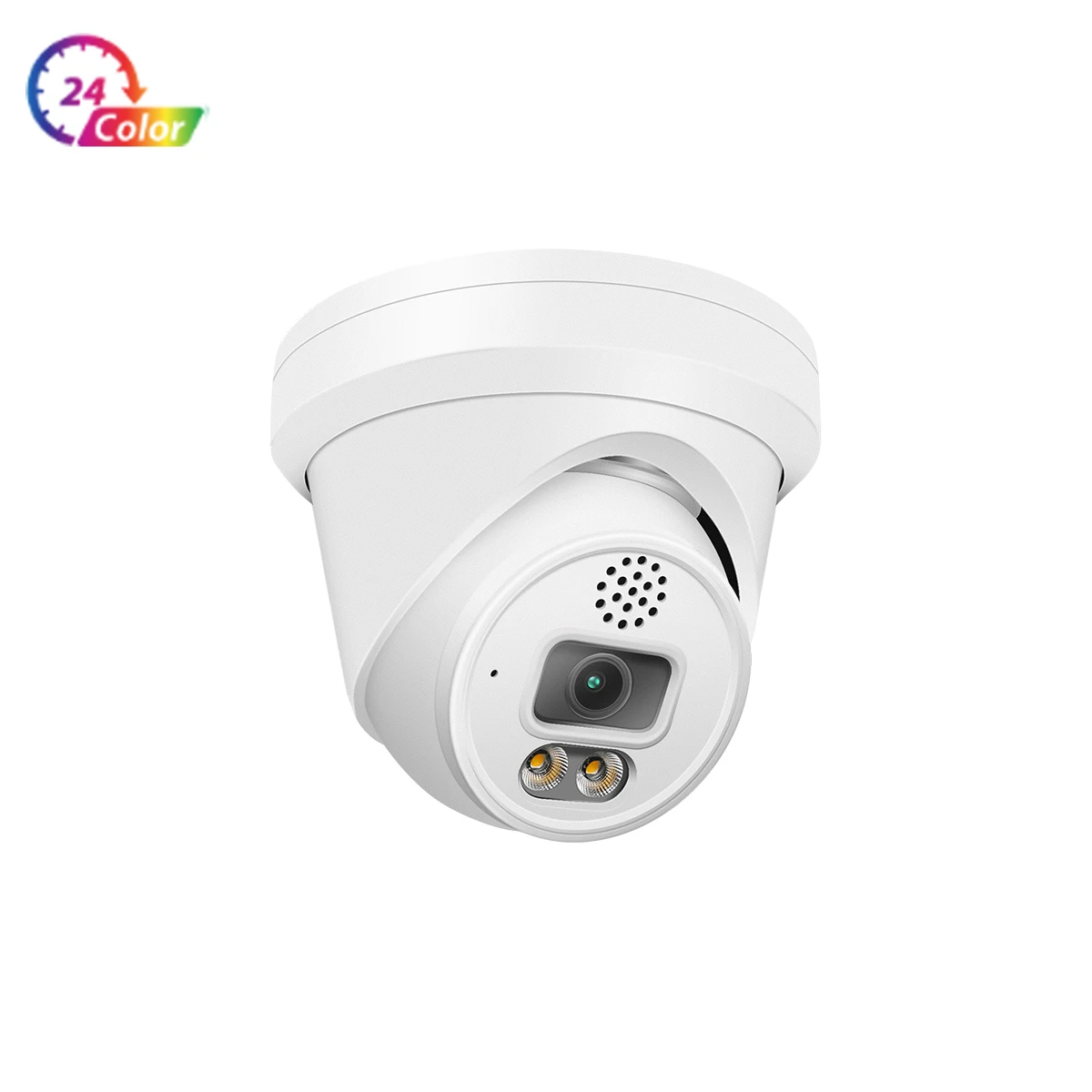 6MP ColorVu Turret Two Way Audio POE IP Camera Micro SD Up to 256GB 2.8mm F1.0 Lens Smart AI Human & Vehicle Detection