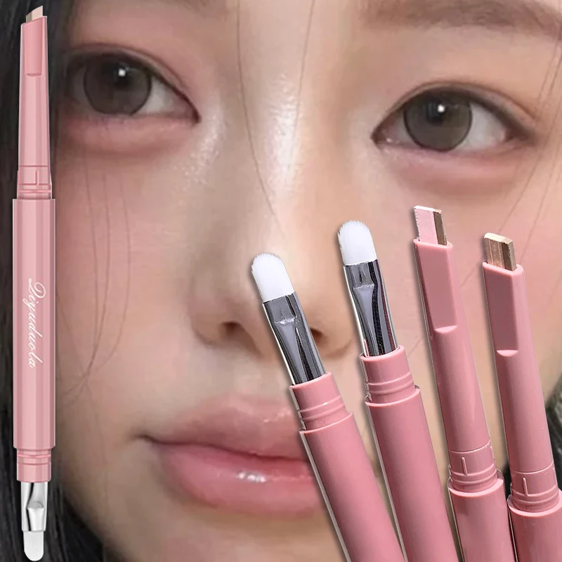 Lápiz de gusano de seda tumbado bajo el ojo de doble tono, lápiz de sombra resaltador mate rosa desnudo, crema iluminadora, lápiz de maquillaje Aegyo Sal