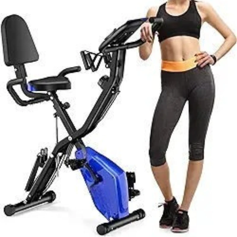Bicicleta estática casera con cuerda de tensión, bicicleta de spinning, bicicleta estática silenciosa con magnetrón plegable