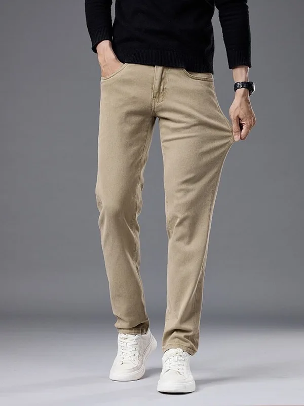 Slim Fit Straight Leg Jeans Men's Summer New Style High End Thin Denim Pants Versatile Casual Wear Breathable Wear Resistant