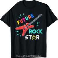 Youth Future Rockstar T-Shirt - Guitar Music Boys Girls Tee T-Shirt Cotton Unisex Summer Tops Print Original Design Gifts Tshirt