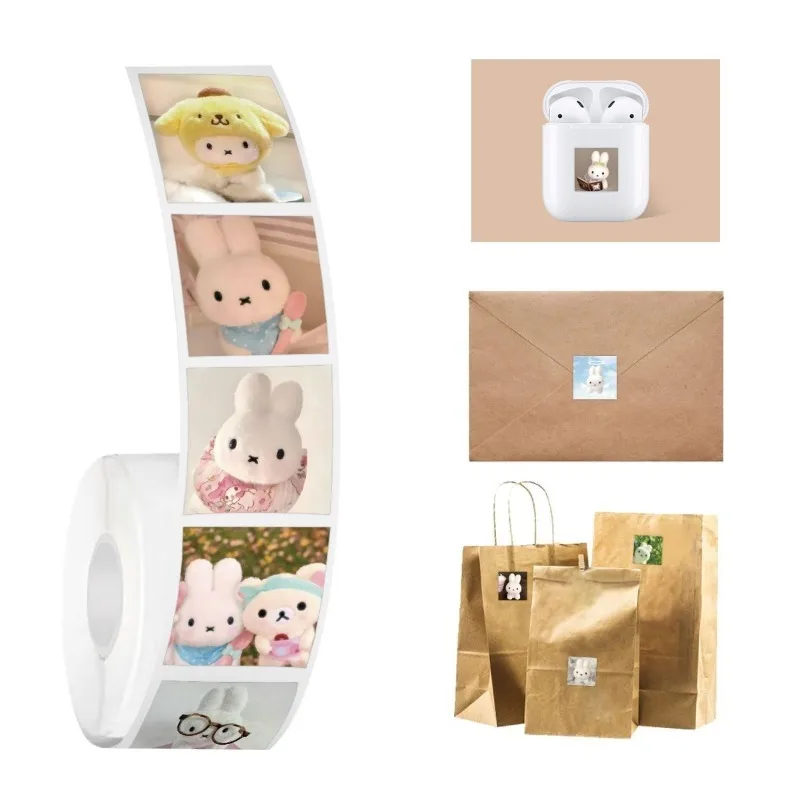 500pcs/roll Cute Miffy Rabbit Avatar Roll Stickers Anime Peripheral Creative DIY Handheld Account Notebook Mobile Phone Stickers